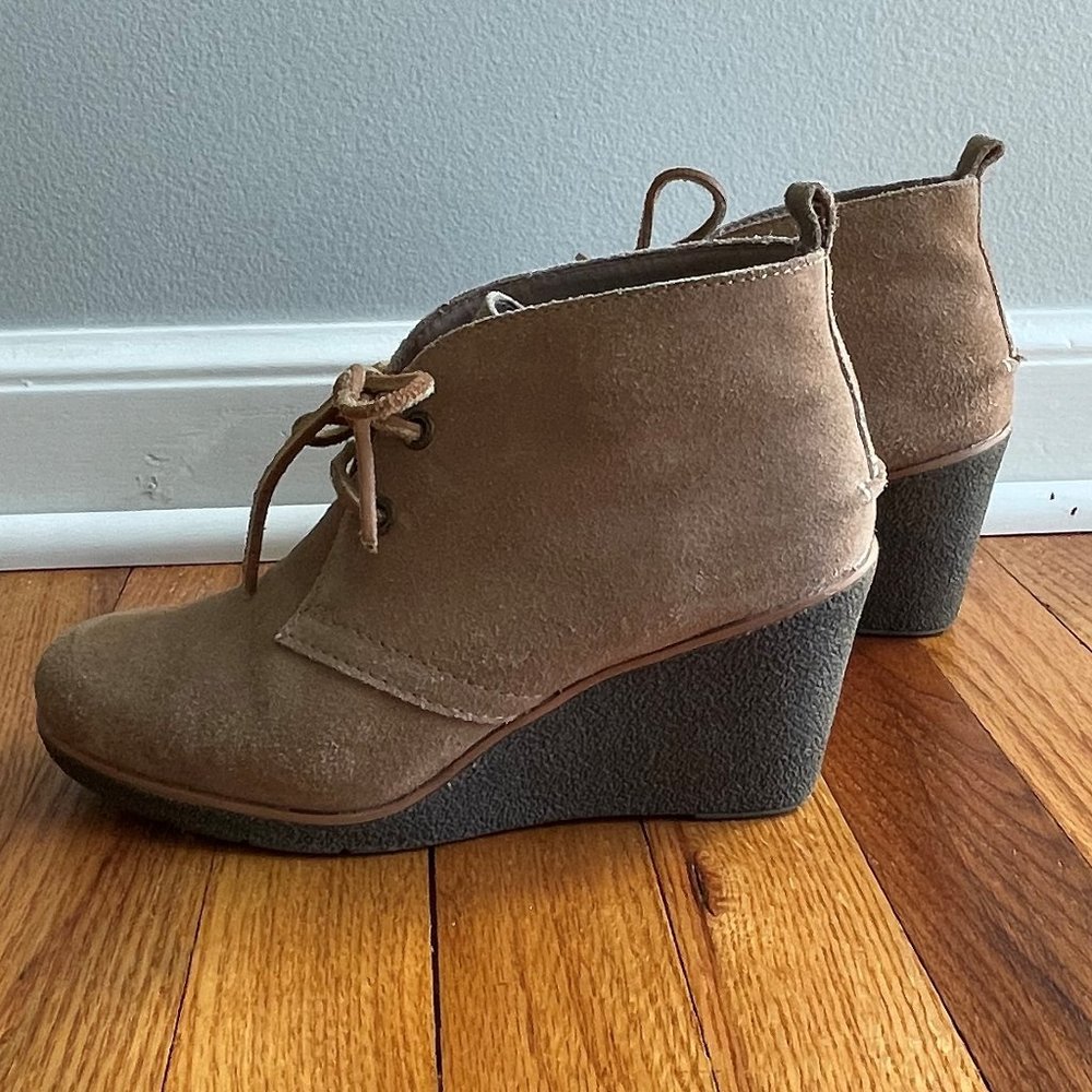 Sperry Brown Harlow Wedge Bootie Size 7